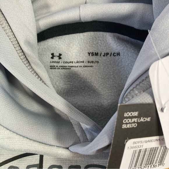 Under Armour Boys' Armour Fleece Wordmark Hoodie Size S - Picture 9 of 9
